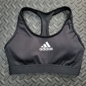 Adidas Black Logo Sports Bra Size Small Racerback Athletic
